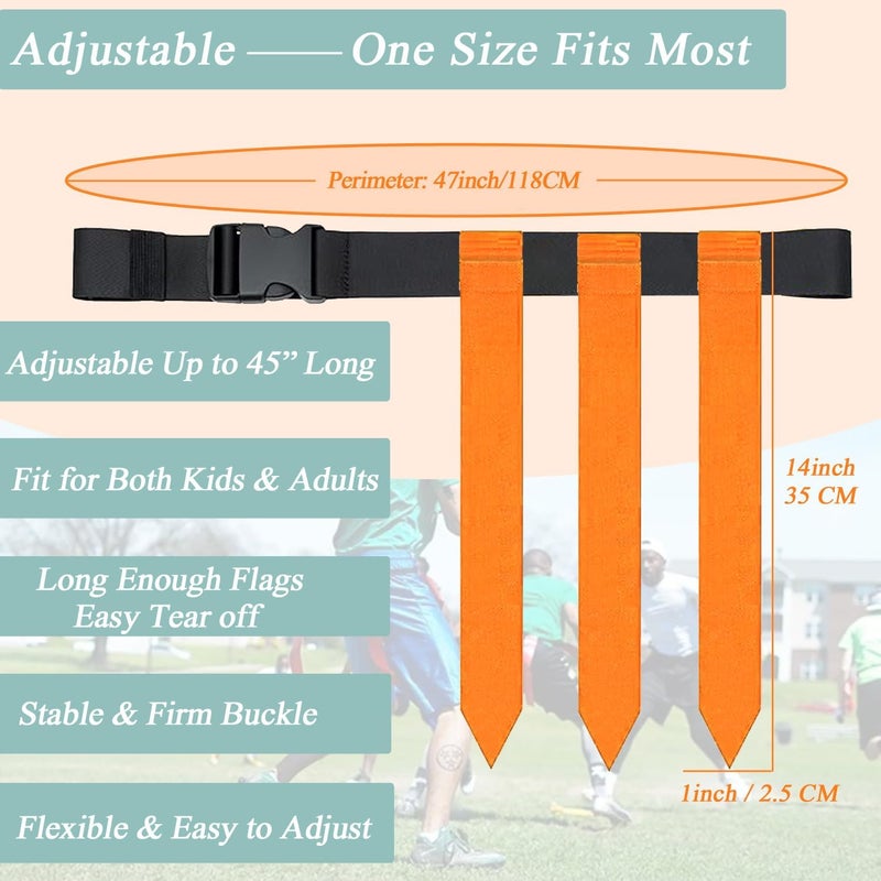 Niantime Flag Football Belts, 6/14 Players Game Kit with flags for Youth and Adults Indoor & Outdoor Training Equipment - Image 2